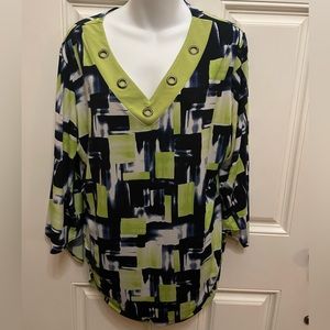 Picadilly - Flutter Sleeve - Tunic Top Women’s  Sz L